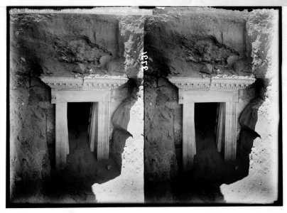 Palmyra. Door of the Tomb of Dionysios. Showing the elaborate entrance with swinging stone doors LOC matpc.02891