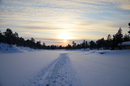 Snow cold dawn photo