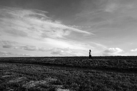 Embankment grass sky photo