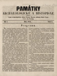 Památky archaeologické a místopisné - Díl I., Sešit I., Rok 1854