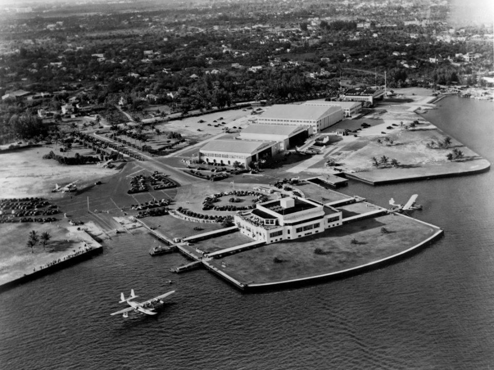 Pan American Miami Terminal aerial view in the 1930s