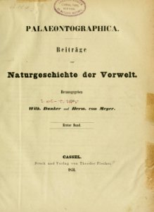 Palaeontographica. Band 1, Titel