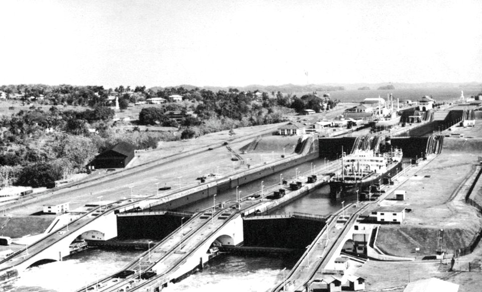 Panama Canal Gatun Locks on 8 December 1966