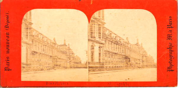 Palais des Tuilleries et Louvre - vue stéréographique fin XIXe siècle