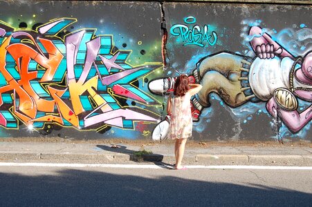 Painting graffiti road photo