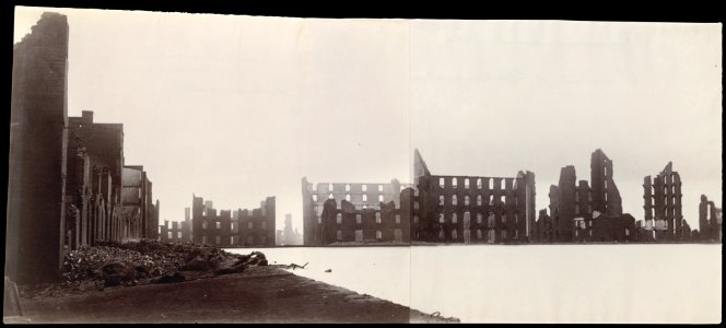 Panorama of ruins of Gallego Flour Mills, Richmond, 1865