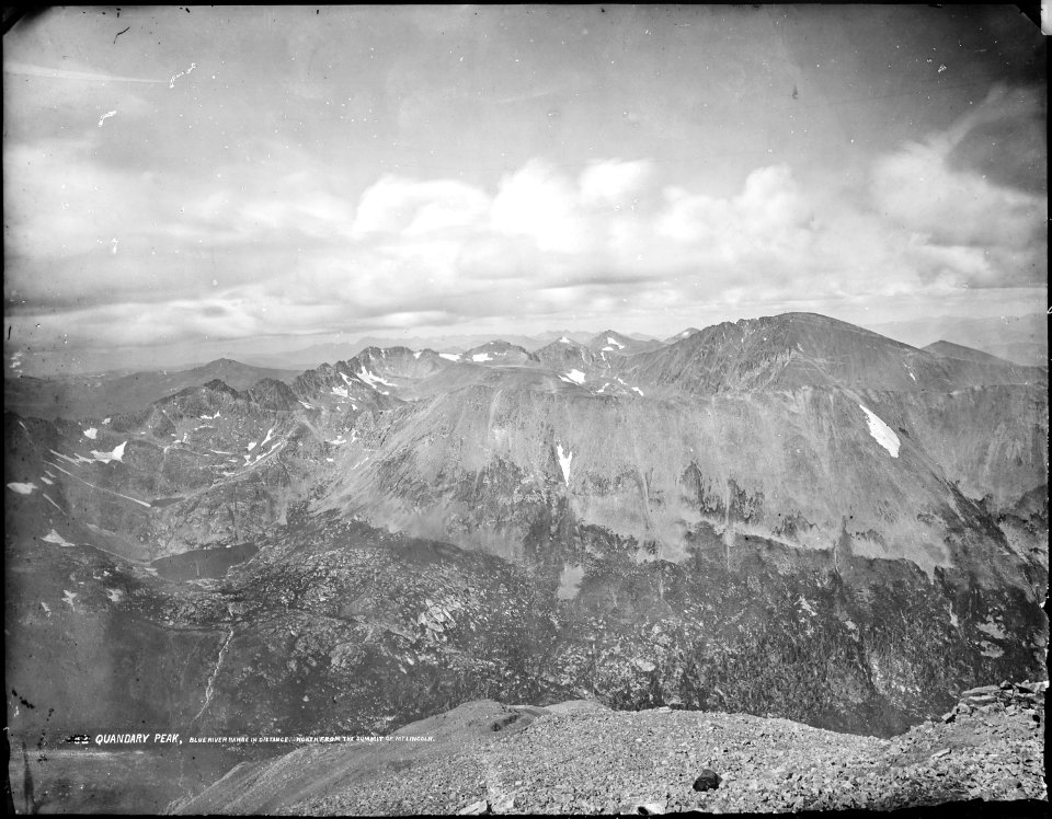 Panorama from summit of Mount Lincoln, shows Quandary Peak and Blue River Range. - NARA - 517682