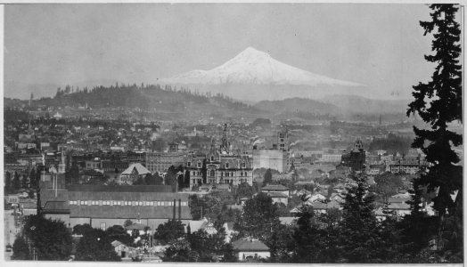 Panorama of Portland, Oregon, in 1890, 1890 - NARA - 530891