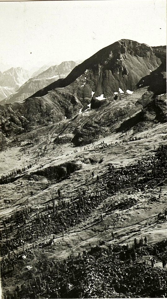Panorama Standpunkt Sett-Sass (3.Teilbild zu WK1 ALB15 04115a), Fortsetzung Col di Lana. (BildID 15421249)