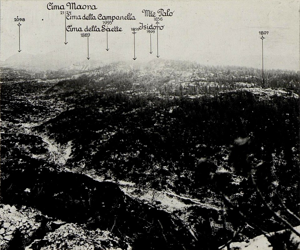 Panorama, J.Ghernari di Bosco secco (False Roccolo.) (2. Teilbild zu WK1 ALB082 24358a) (BildID 15630678)