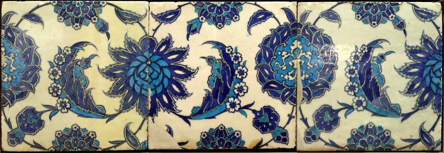 Panel of three tiles British Museum 1878,1230.534