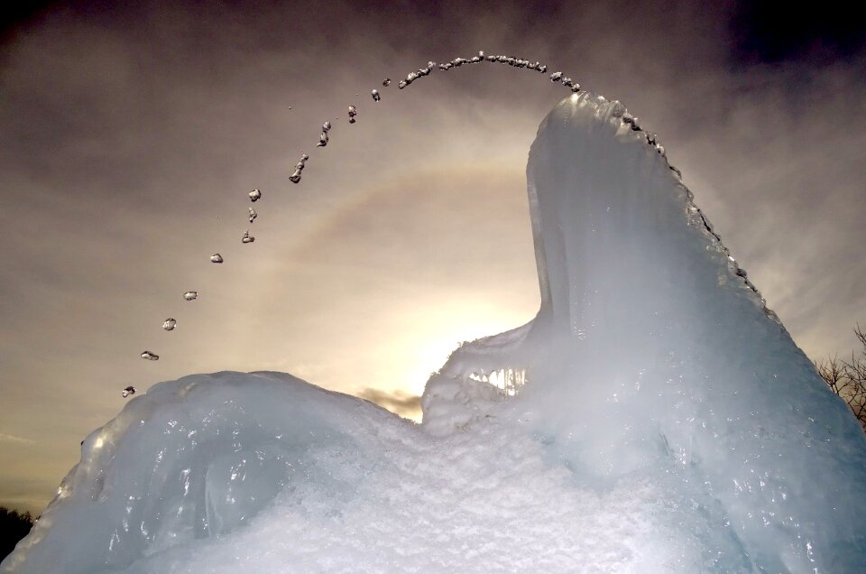 Ice floe well fountain