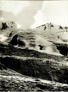 Panorama, Standpunkt 200 Schritte östlich Schaubachhütte,( 1. Teilbild = WK1 ALB013 03620a) , Schrötterhorn, Kreilspitze. (BildID 15416178)
