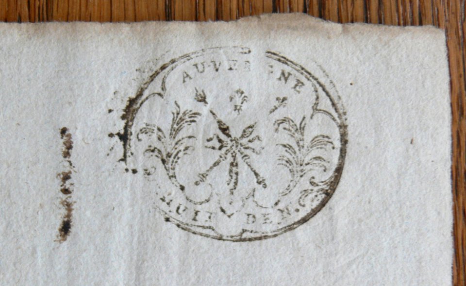 Papier timbré Auvergne 1745