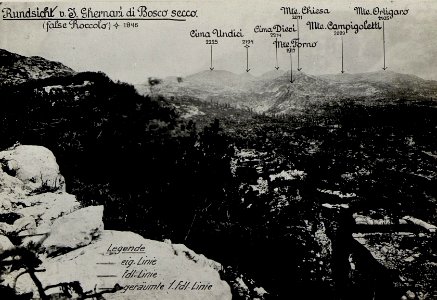 Panorama, J.Ghernari di Bosco secco (False Roccolo.) (1. Teilbild = WK1 ALB082 24358a) (BildID 15630671)