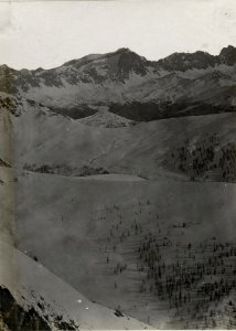 Panorama, Raum südlich Fleimstal-Alpe. Standpunkt, Val piana. (4 Teilbild zu WK1 ALB082 24337a) (BildID 15629971)