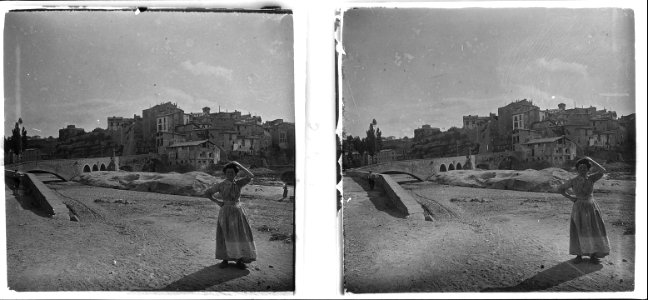 Panoràmica de Gironella amb pont al fons