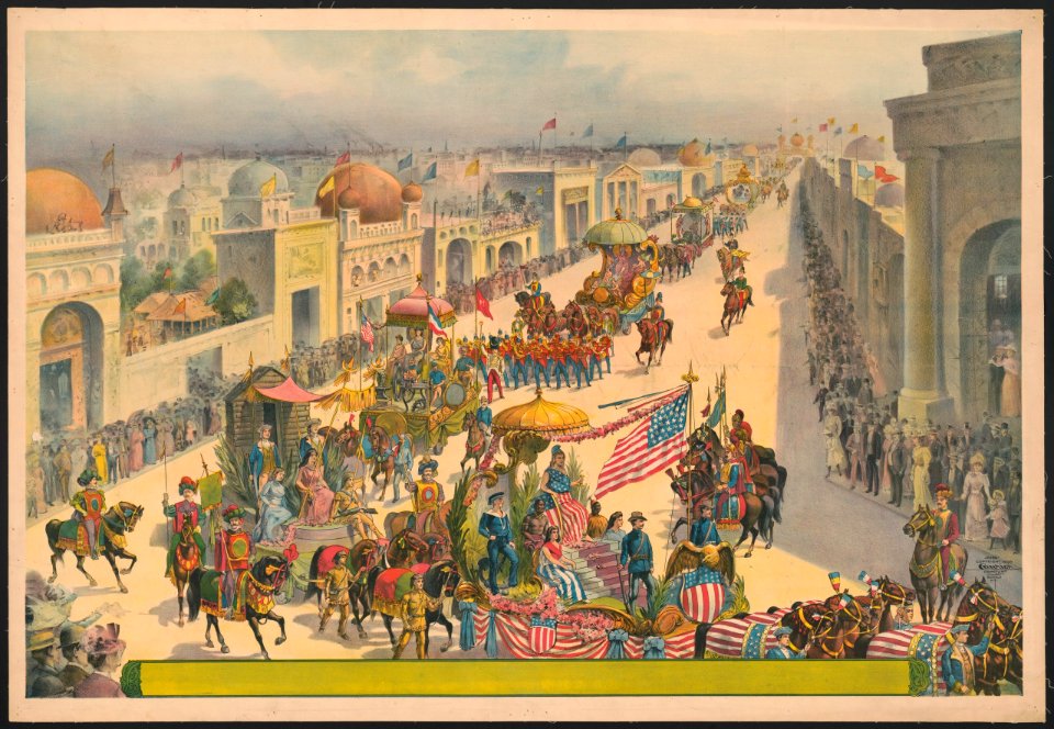 Parade of floats setting LCCN2018647618