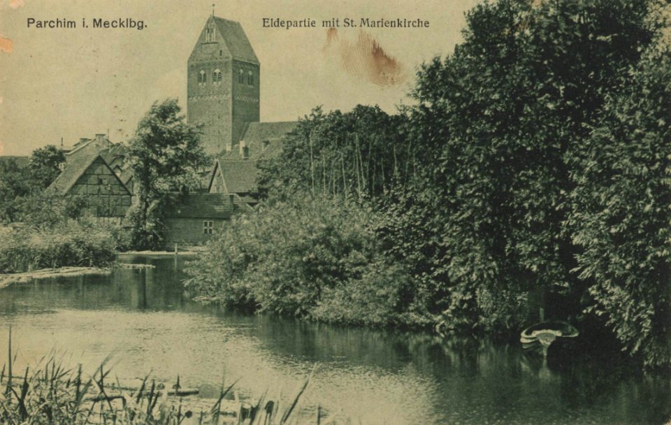 Parchim (Meckl.), Mecklenburg-Vorpommern - Elde mit Marienkirche (Zeno Ansichtskarten)