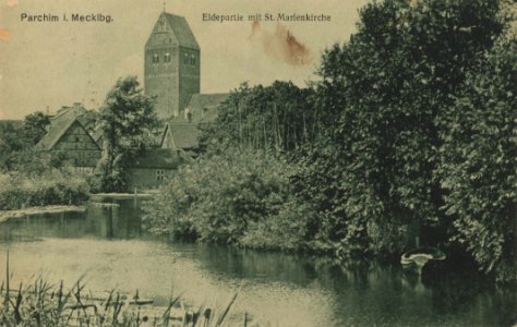 Parchim (Meckl.), Mecklenburg-Vorpommern - Elde mit Marienkirche (Zeno Ansichtskarten)