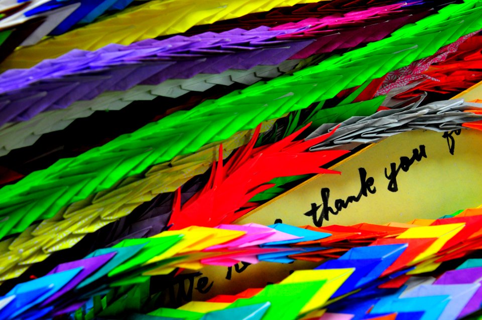 Paper cranes as a thank you 120316-N-TX154-352