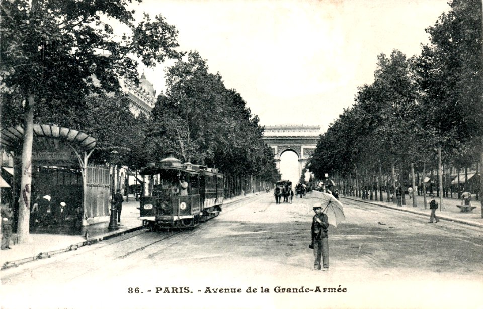 Paris Av Grande-armée tramway Francq 1905