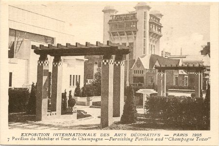 Paris-FR-75-Expo 1925 Arts décoratifs-pavillon du mobilier & tour de Champagne photo