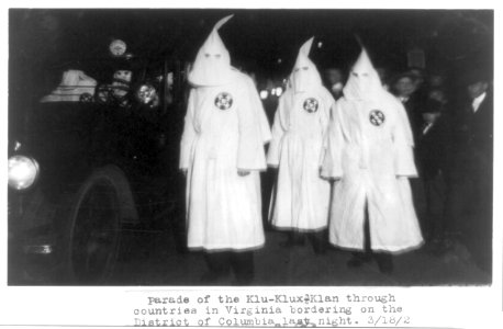 Parade of the Klu (sic) Klux Klan through counties in Virginia bordering on the District of Columbia last night LCCN89707480 photo