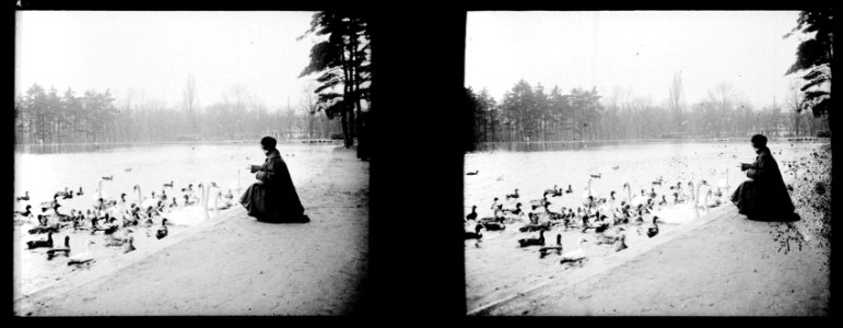 Paris. Bois de Boulogne. Mlle Jeanne Cornu - Fonds Berthelé - 49Fi1034