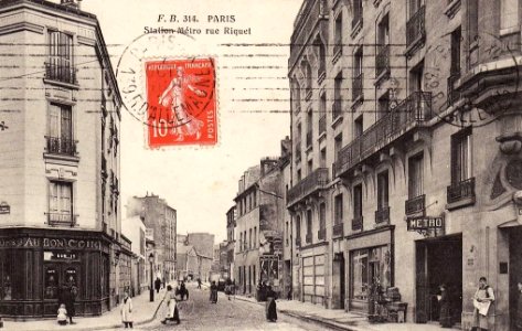 Paris-Station-Metro-rue-Riquet-XIXe-arrt 1900 photo