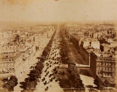 Paris, l'Avenue des Champs Elysees, vue prise de l'Arc, c1885-90