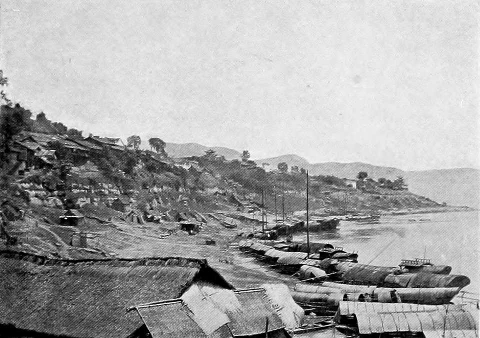 Part of a Fringe of Junks or River Boats at Wan Hsien