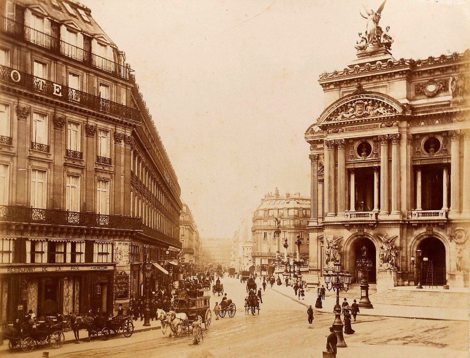 Paris, Place de L'Opera by Neurdein, c1885-90