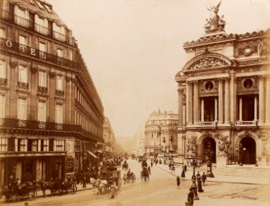 Paris, Place de L'Opera by Neurdein, c1885-90