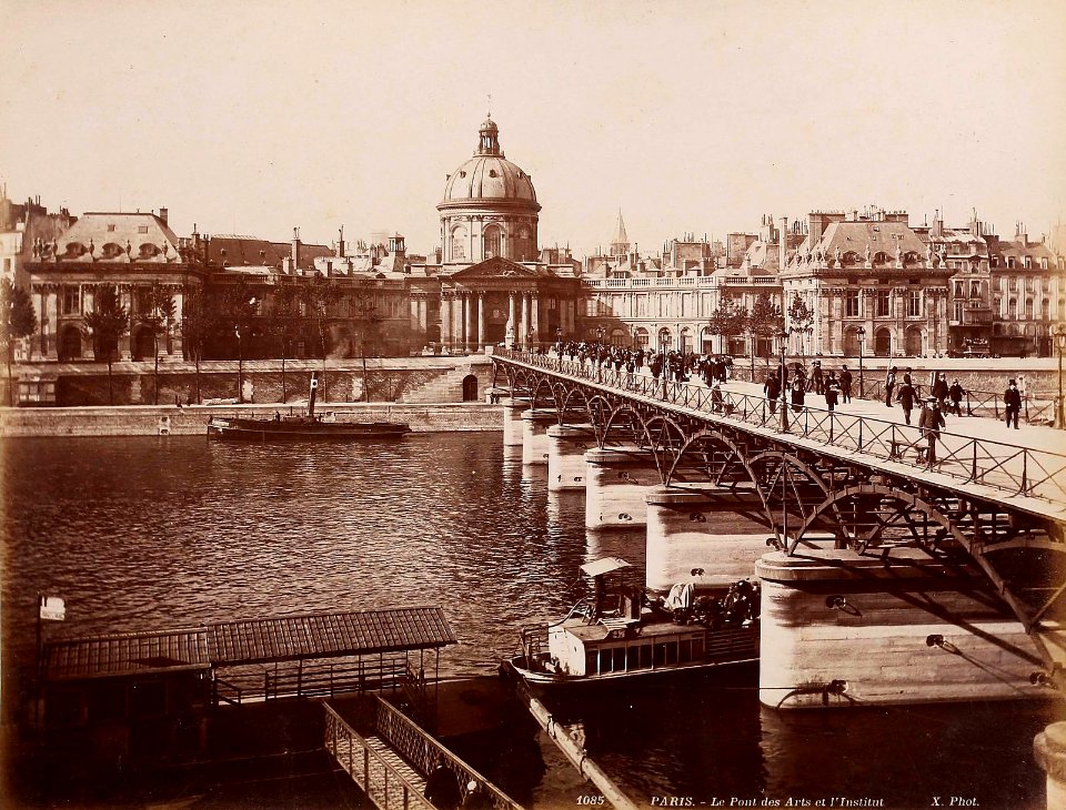 Paris, Pont des Arts by Neurdein, c1885-90