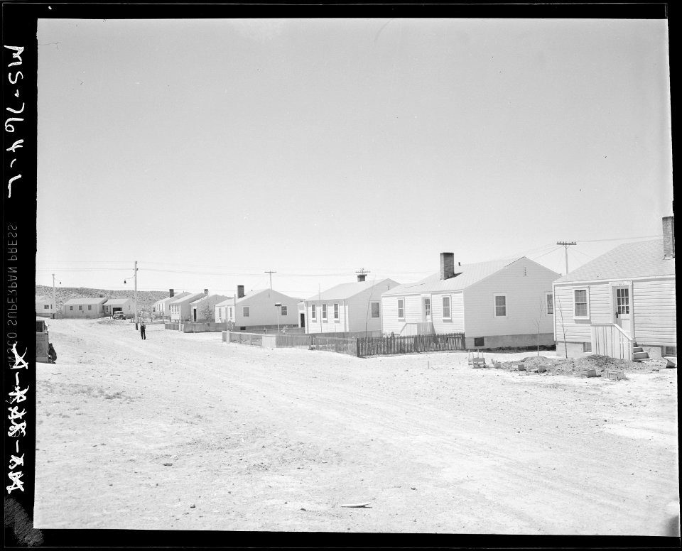 Part of company housing project for miners. Union Pacific Coal Company, Stansbury Mine, Rock Springs, Sweetwater... - NARA - 540588