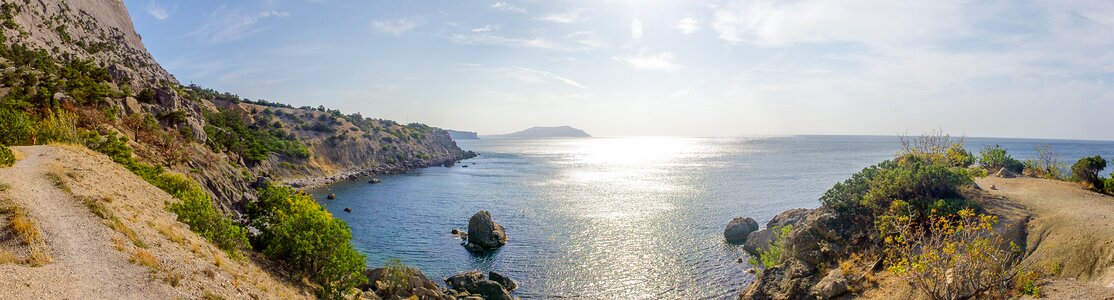 Panoramic photo landscape black sea photo