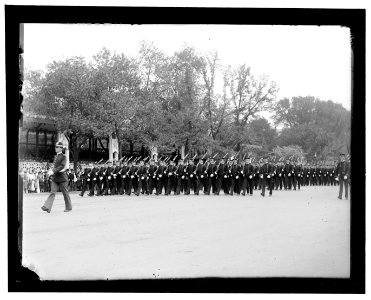 Part of the military parade on Oct 7, 1902. The battalion of naval cadets passing the reviewing stand LCCN2008680923