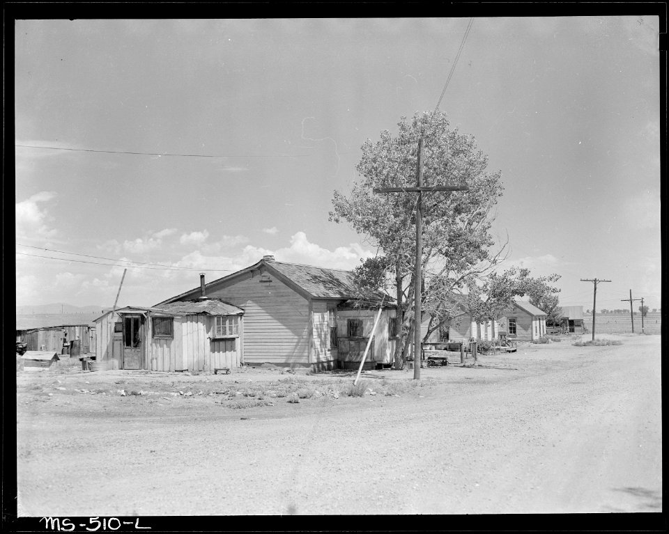Part of company housing project, home of Manuel Alcala, miner, is in foreground. National Fuel Company, Monarch Mine... - NARA - 540458