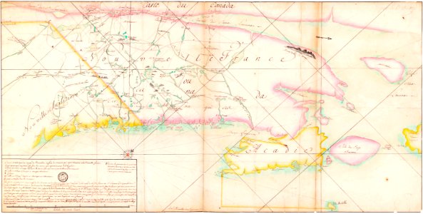 Partie du Canada ou nouvelle France et de la Nouvelle Angleterre de l Acadie dressée par le P. Aubry