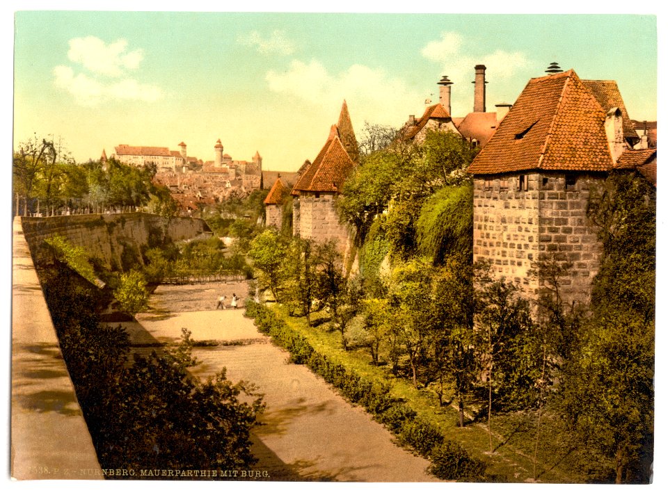 Part of wall with castle, Nuremberg, Bavaria, Germany-LCCN2002696158