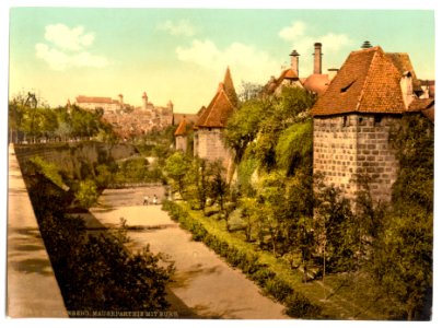 Part of wall with castle, Nuremberg, Bavaria, Germany-LCCN2002696158