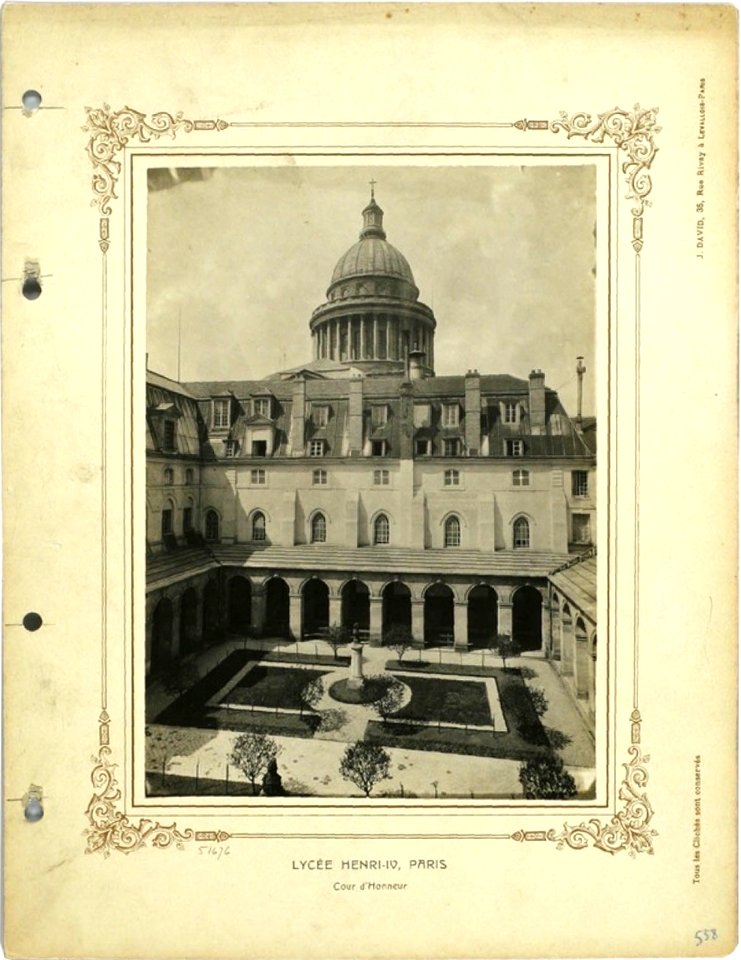 Paris, lycée Henri-IV, cour d'honneur (J David, 1902-10)