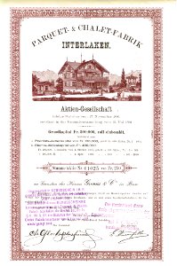 Parquet- & Chalet-Fabrik Interlaken 1896