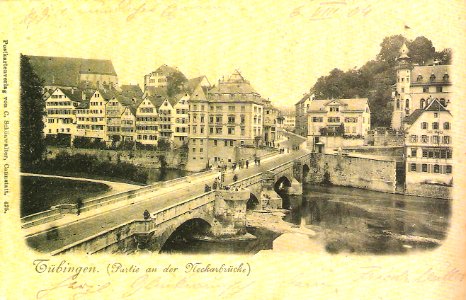 Partie an der Neckarbrücke (AK 425 C Schönwalter 1904 TPk46)