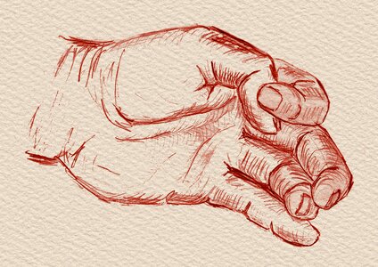 Gesture fingernails skin