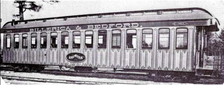 Passenger car of the Billerica and Bedford Railroad