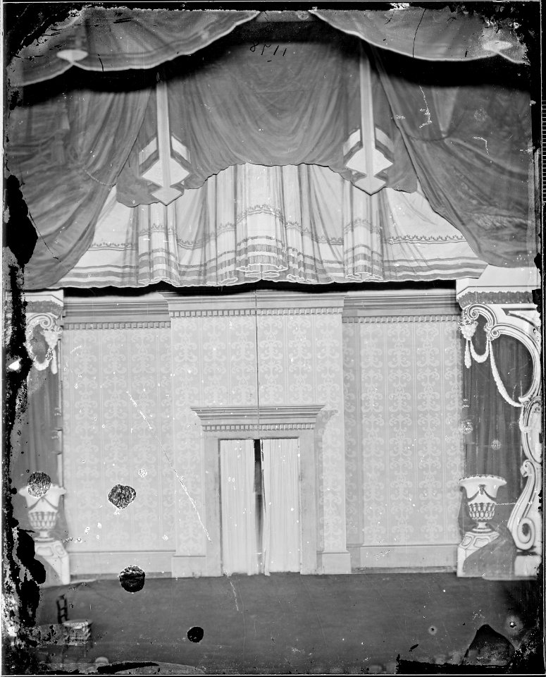 Part of stage, Ford 's Theater. Lincoln's box to right of stage. - NARA - 530545