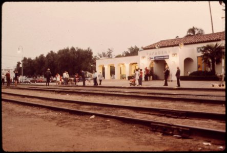 Passengers-at-the-pasadena-california-train-station-waiting-for-the-southwest-limited-formerly-called-the-super-chief-headed-to-chicago-june-1974 7158159034 o