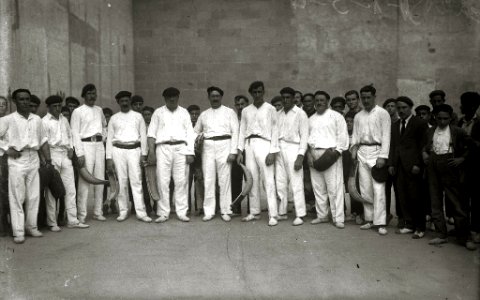 Partido de pelota a rebote entre España y Francia en el frontón del Duque de Mandas (4 de 4) - Fondo Car-Kutxa Fototeka
